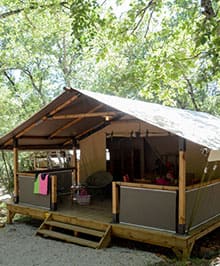 Safari Lodge for rent in Le Parc campsite, in the Var