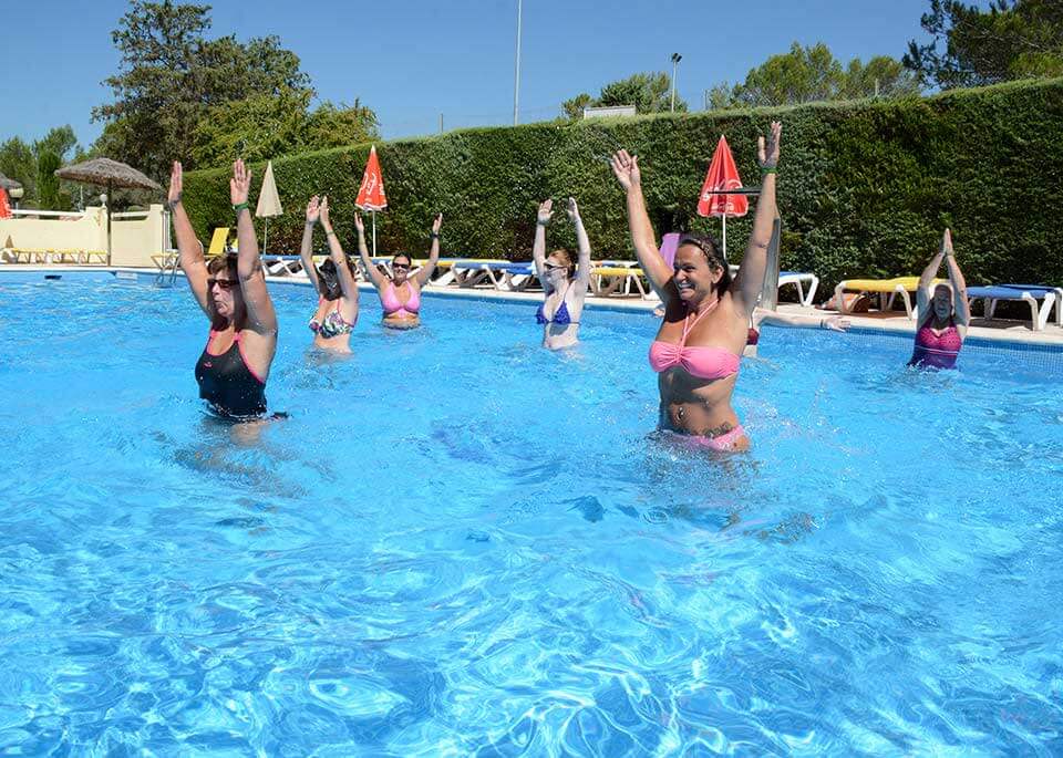 Aquagym in 4 star Le Parc campsite, in the Var