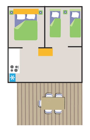 Map of the equipped tent holiday rental in the Var at Le Parc campsite.